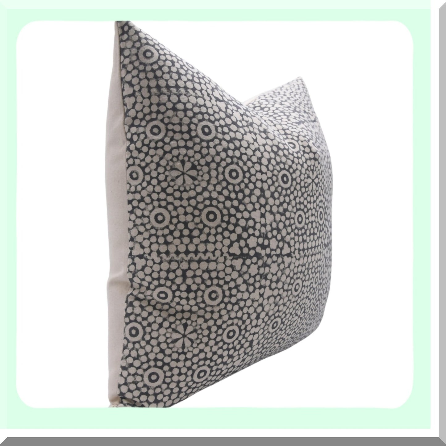 Boho Farmhouse Floral Cushion Covers - Outdoor Decorative Throw Pillowcase - Block Print Cotton Sofa Pillow Covers - Black 22x22 Square Home Decor