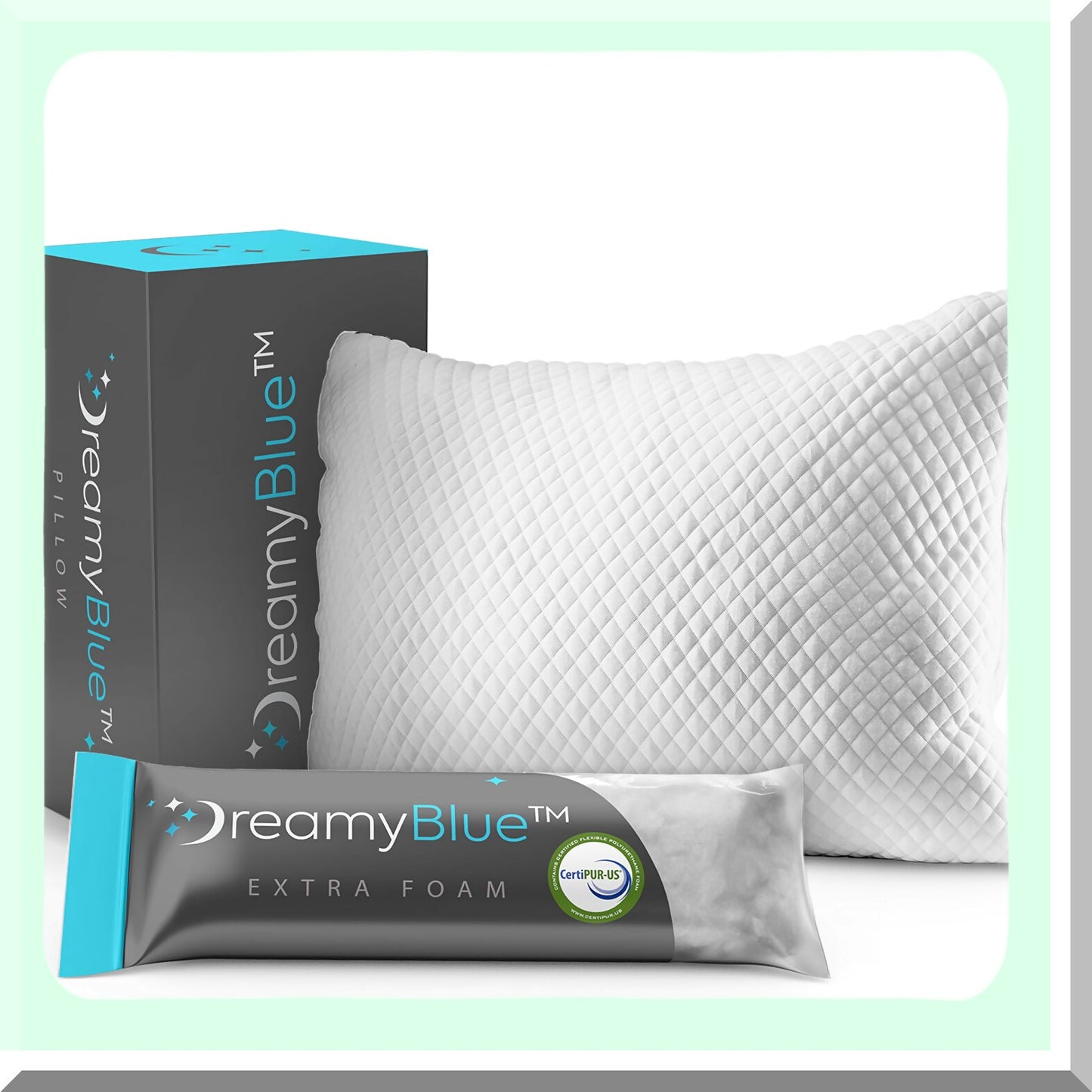 BambooDream Memory Foam Pillow - Adjustable Loft for Side, Back, Stomach Sleepers - Washable Cover - CertiPUR-US Certified - Premium Sleep Support
