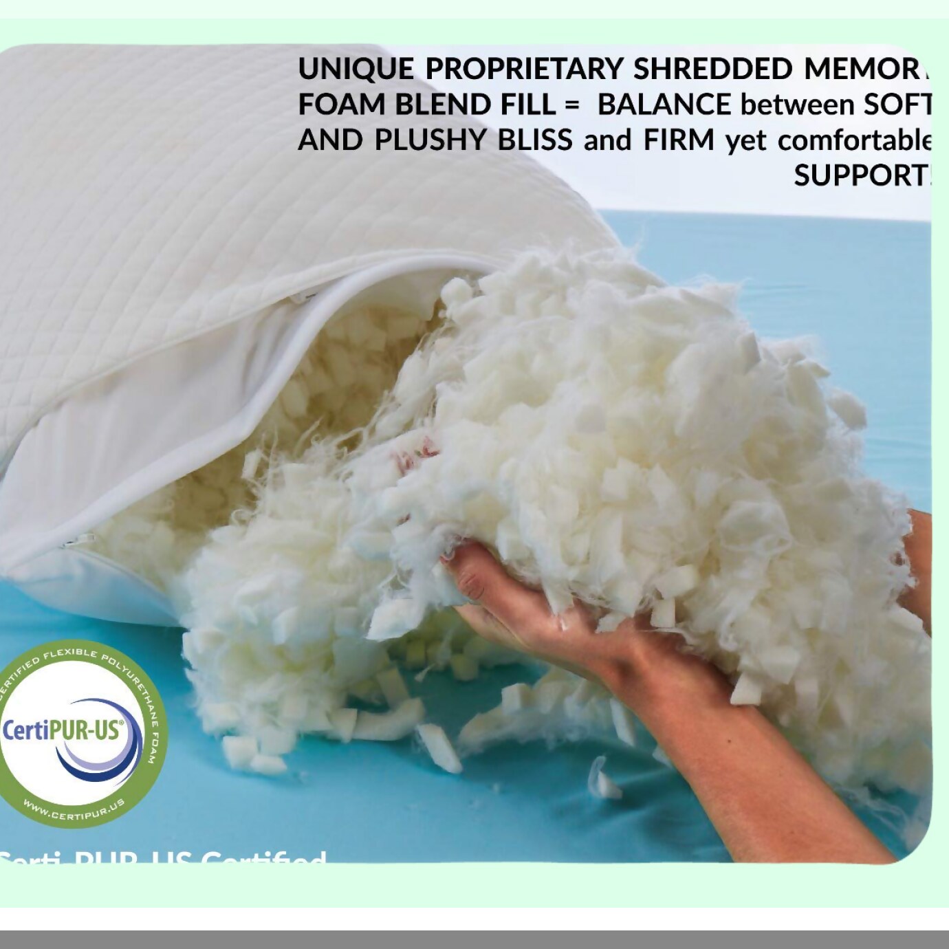 BambooDream Memory Foam Pillow - Adjustable Loft for Side, Back, Stomach Sleepers - Washable Cover - CertiPUR-US Certified - Premium Sleep Support