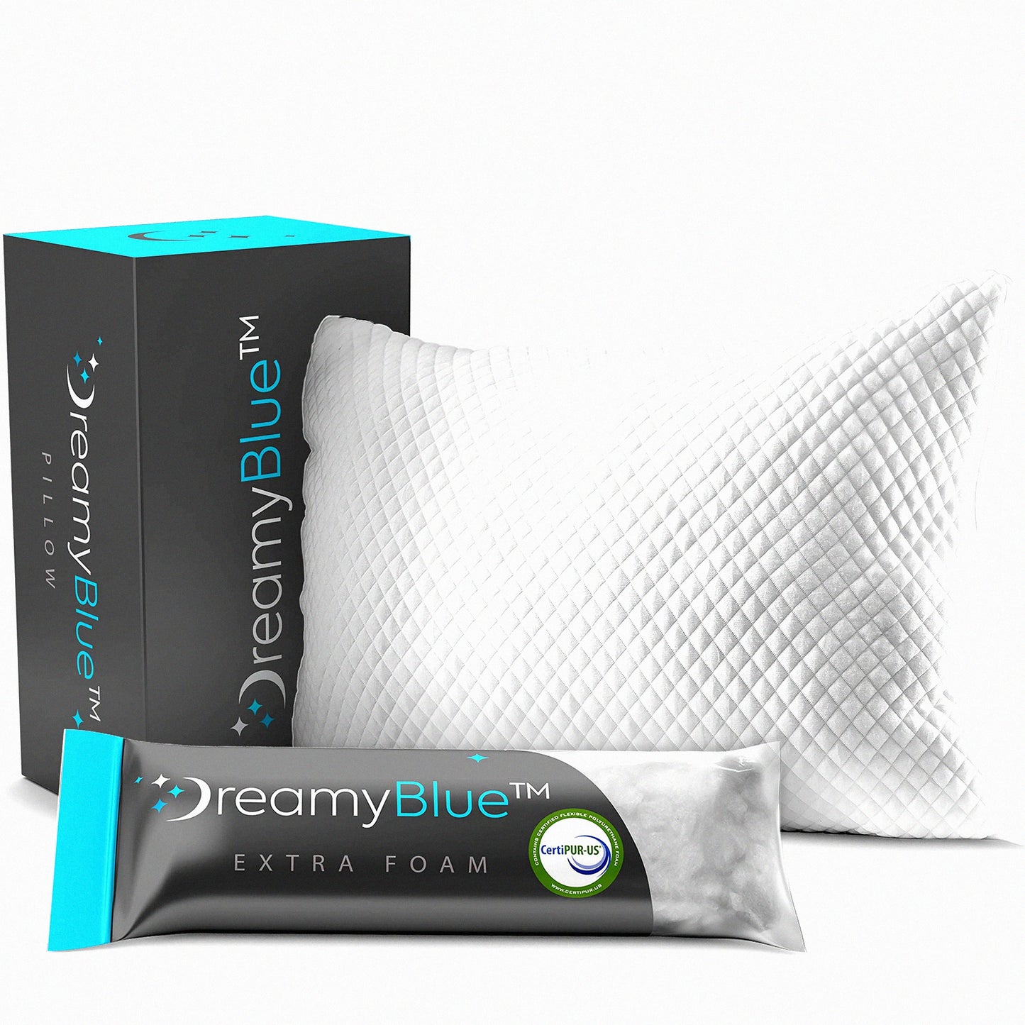 BambooDream Memory Foam Pillow - Adjustable Loft for Side, Back, Stomach Sleepers - Washable Cover - CertiPUR-US Certified - Premium Sleep Support