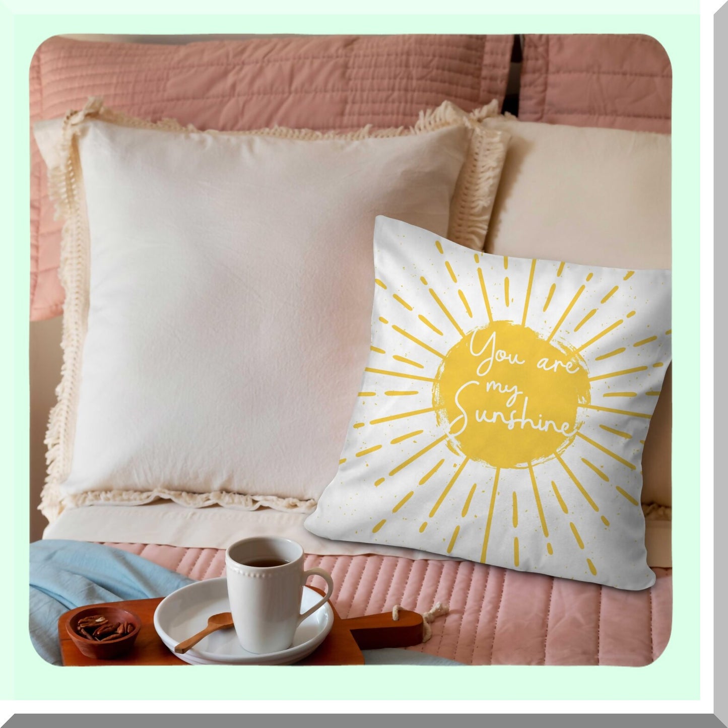 Sunshine Boho Kids Playroom Pillow Cover - Clroom Reading Corner Nursery Decorative Throw Pillow, 18x18 Inch - B08