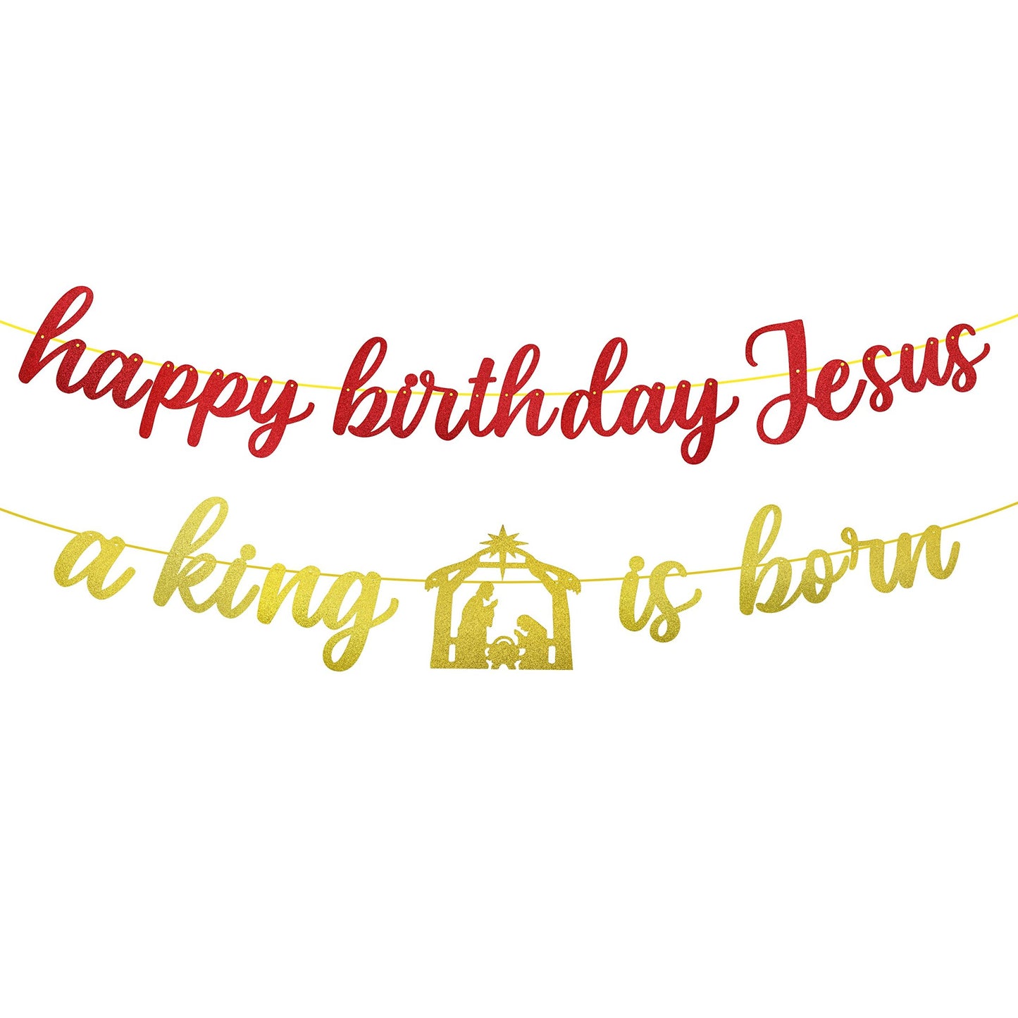 Jesus Birthday Celebration Banner - Christian Party Decorations for Holiday Festivities - Festive Jesus Decorations for Birthdays and Events