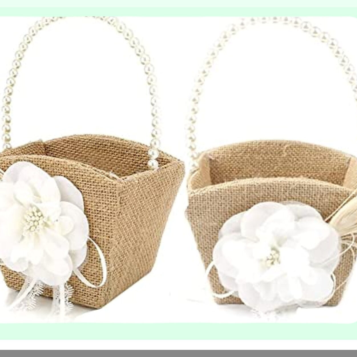 Vintage Rustic Flower Girl Basket for Weddings