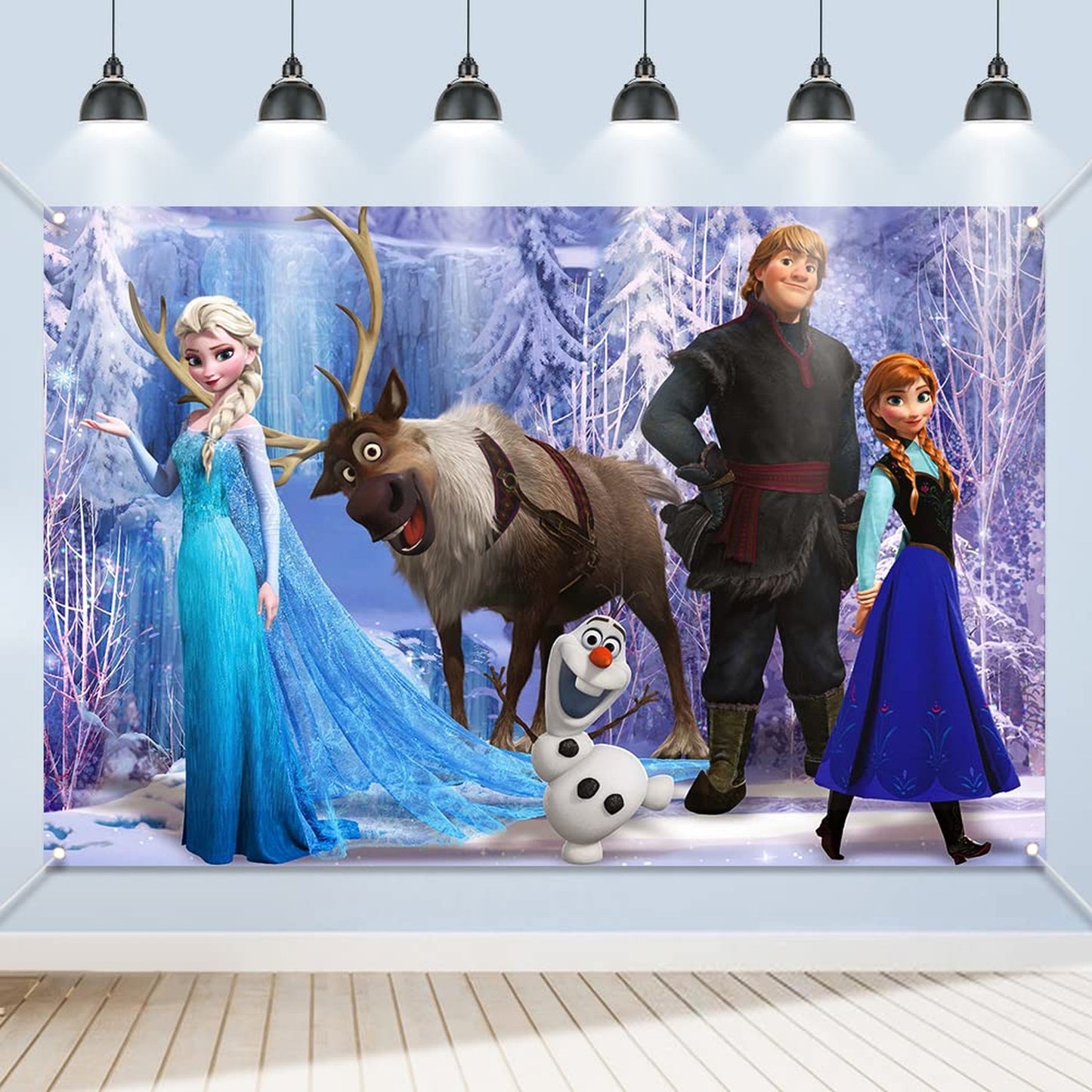 Frosty Princess Party Backdrop - 6FT Frozen Birthday Background Wall Decor - Girls Birthday Party Supplies - Ice Queen Theme Decoration