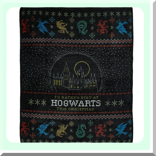 Hogwarts Cozy Magic: Harry Potter Holiday Plush Throw Blanket 46" x 60"