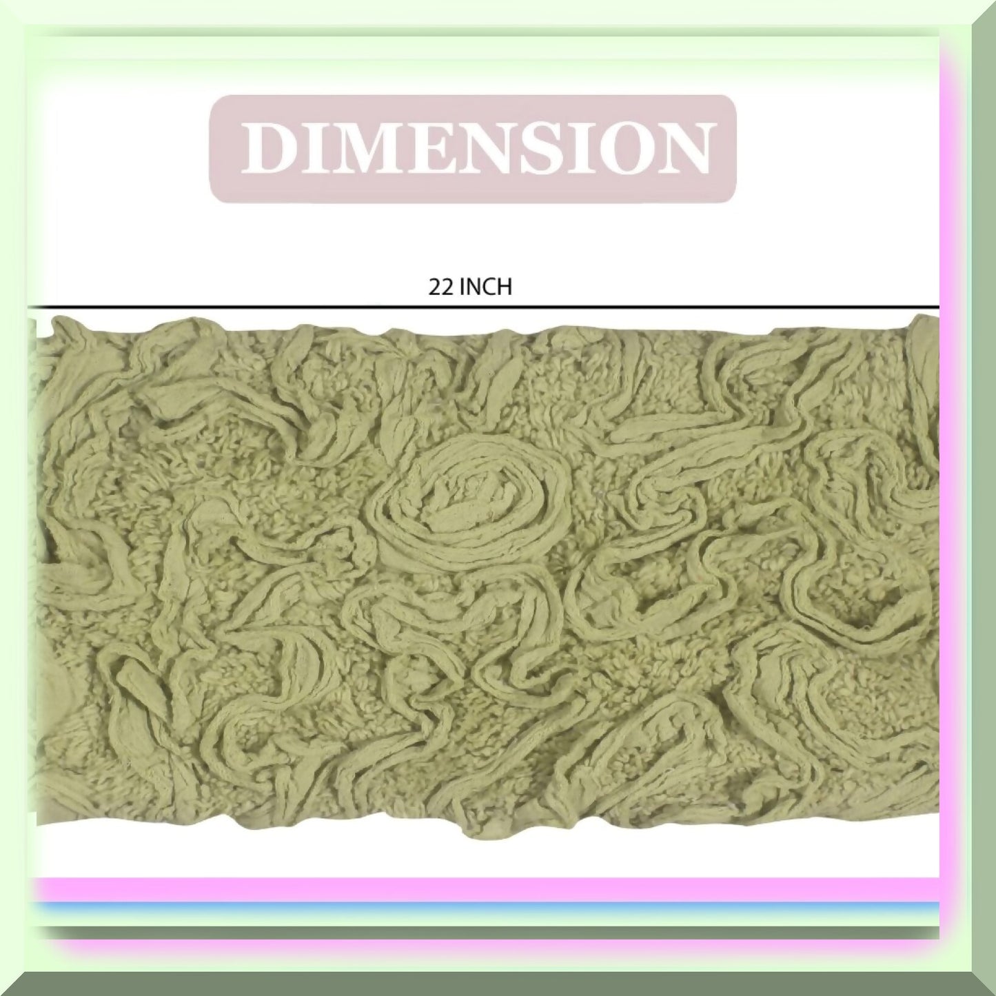 10"x22" Green Cotton Tufted Bath Rug