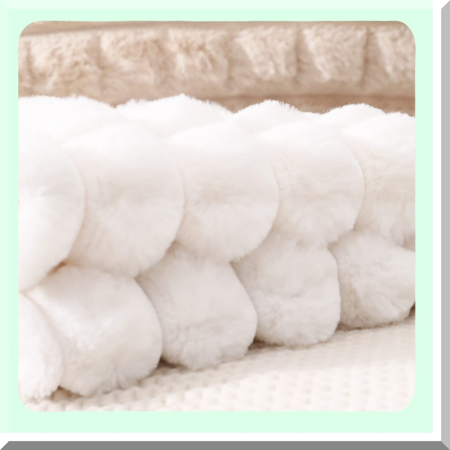 Luxury Plush Plaid Pillow Covers - Set of 2 24x24 Inch Modern Decorative Cushion Cases for Home Decor. Super Soft Texture for Sofa, Couch, Bed, Livingroom. White Farmhouse Style.