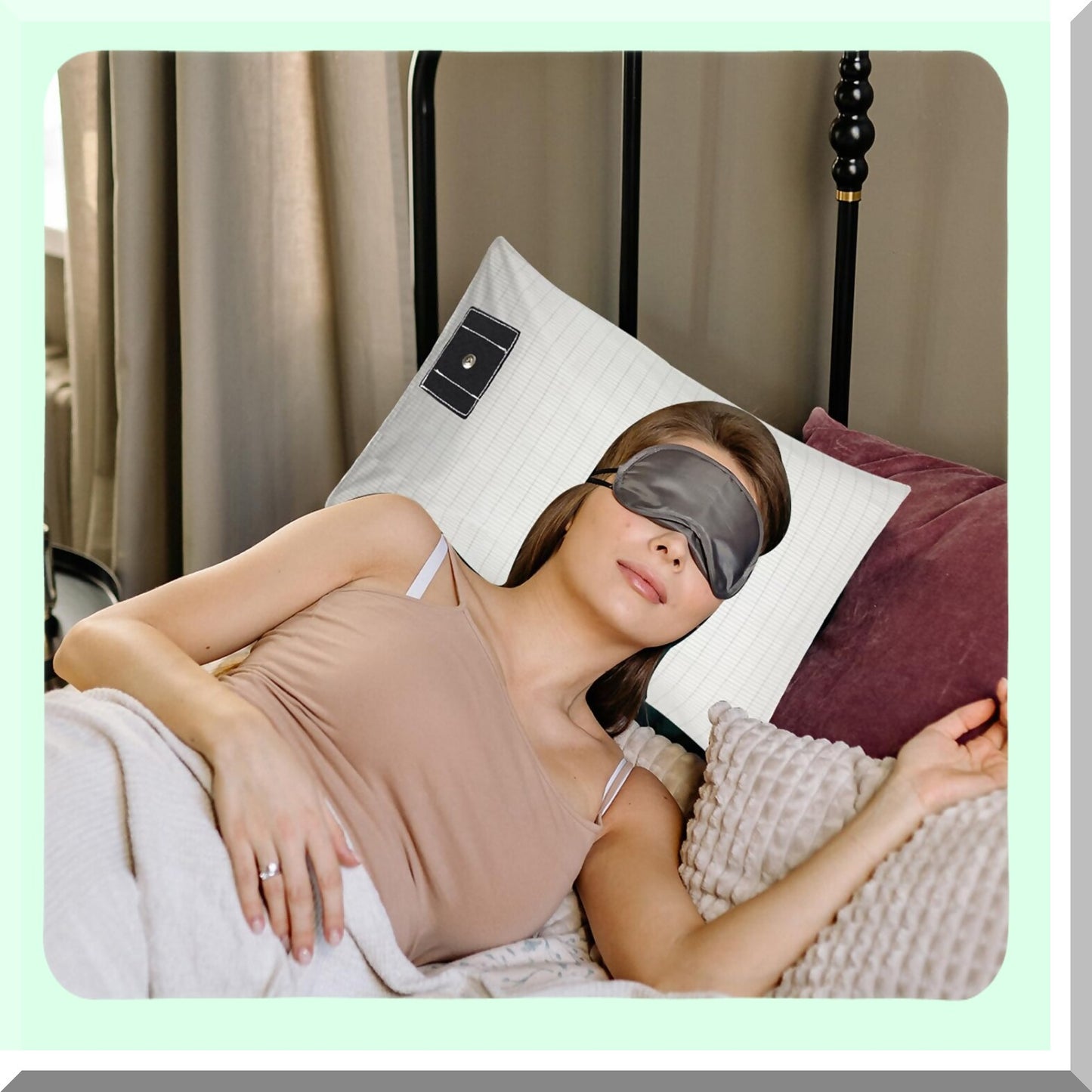 Grounding Comfort Cotton Pillowcase Set - Inflammation Reduction Sleep Therapy - Conductive Pillow Cover with Grounding Cord - 2PCS 20"30"