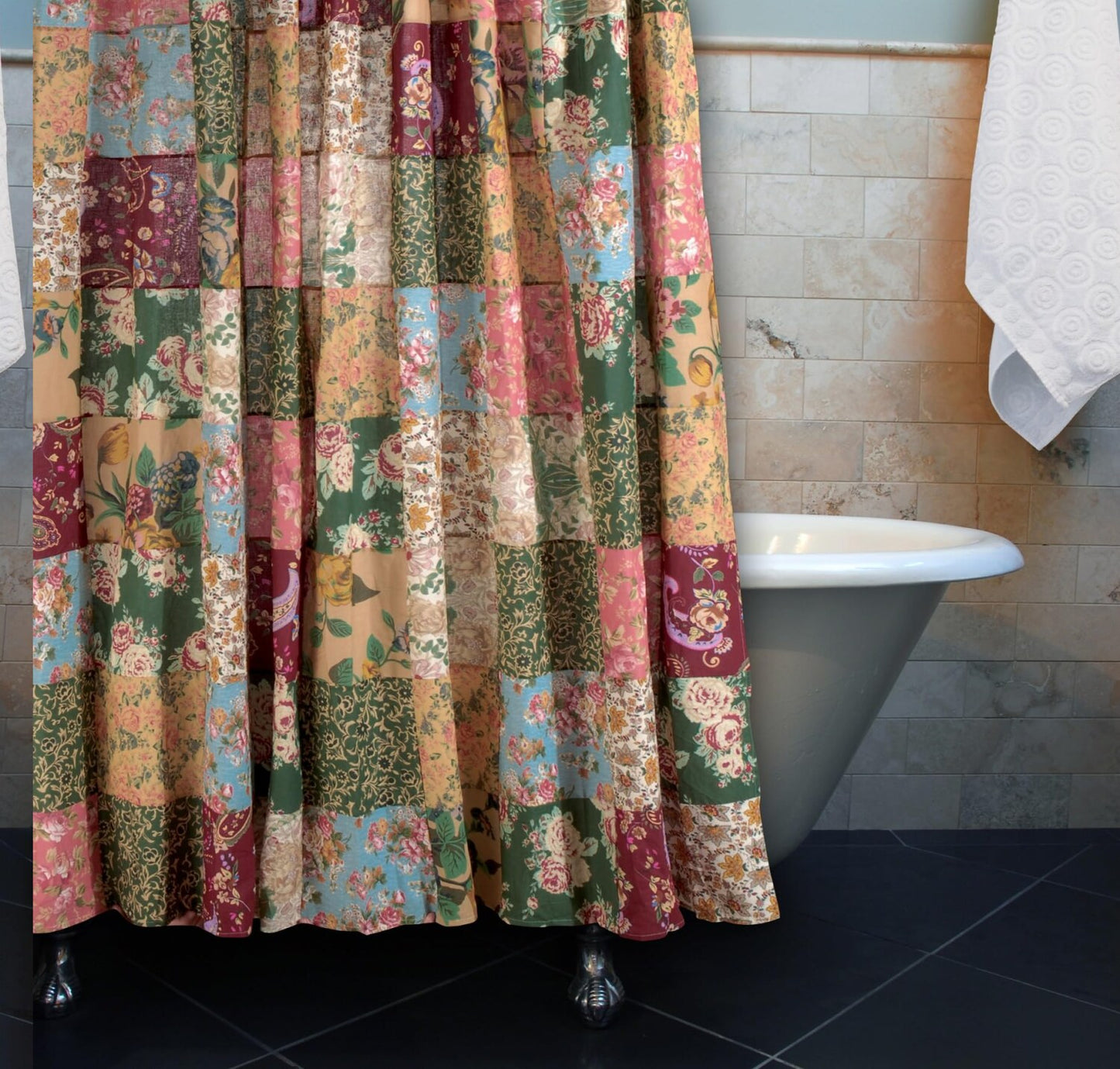 Antique Chic Patchwork Shower Curtain 72x72 in