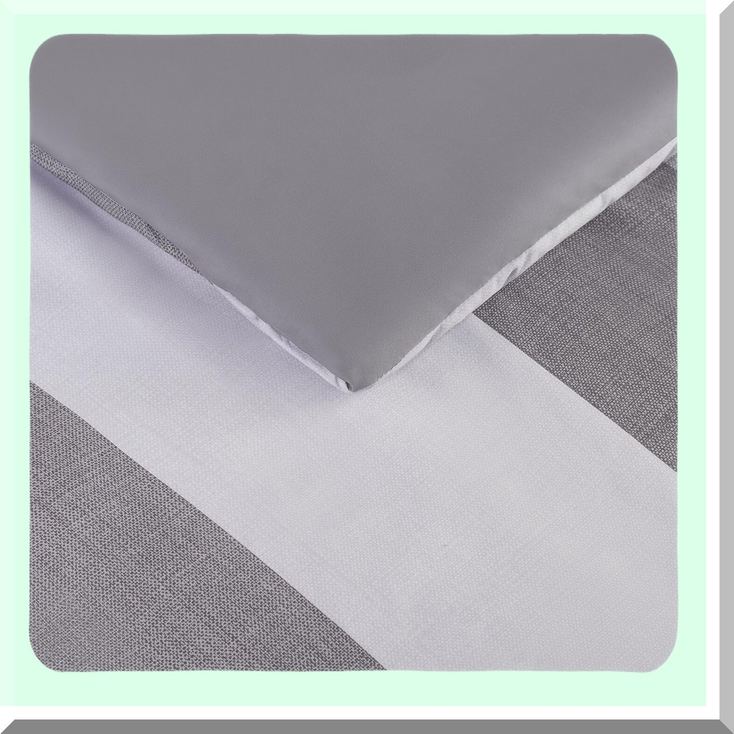 BillySoft Comforter Set - Modern Jersey Striped Bedding for All Seasons - Full/Queen Size - Simply Clean Design - Grey Color - 3 Piece Set with Pillow Case