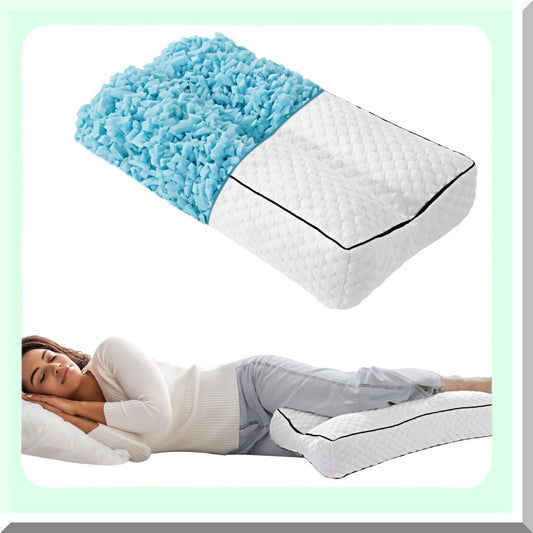 OrthoAlign Knee Support Pillow - Memory Foam Leg Spacer for Side Sleepers - Hip & Spine Alignment - Pregnancy & Sciatica Relief - White Color