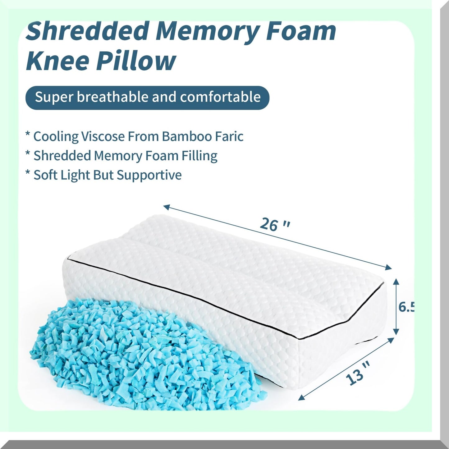 OrthoAlign Knee Support Pillow - Memory Foam Leg Spacer for Side Sleepers - Hip & Spine Alignment - Pregnancy & Sciatica Relief - White Color