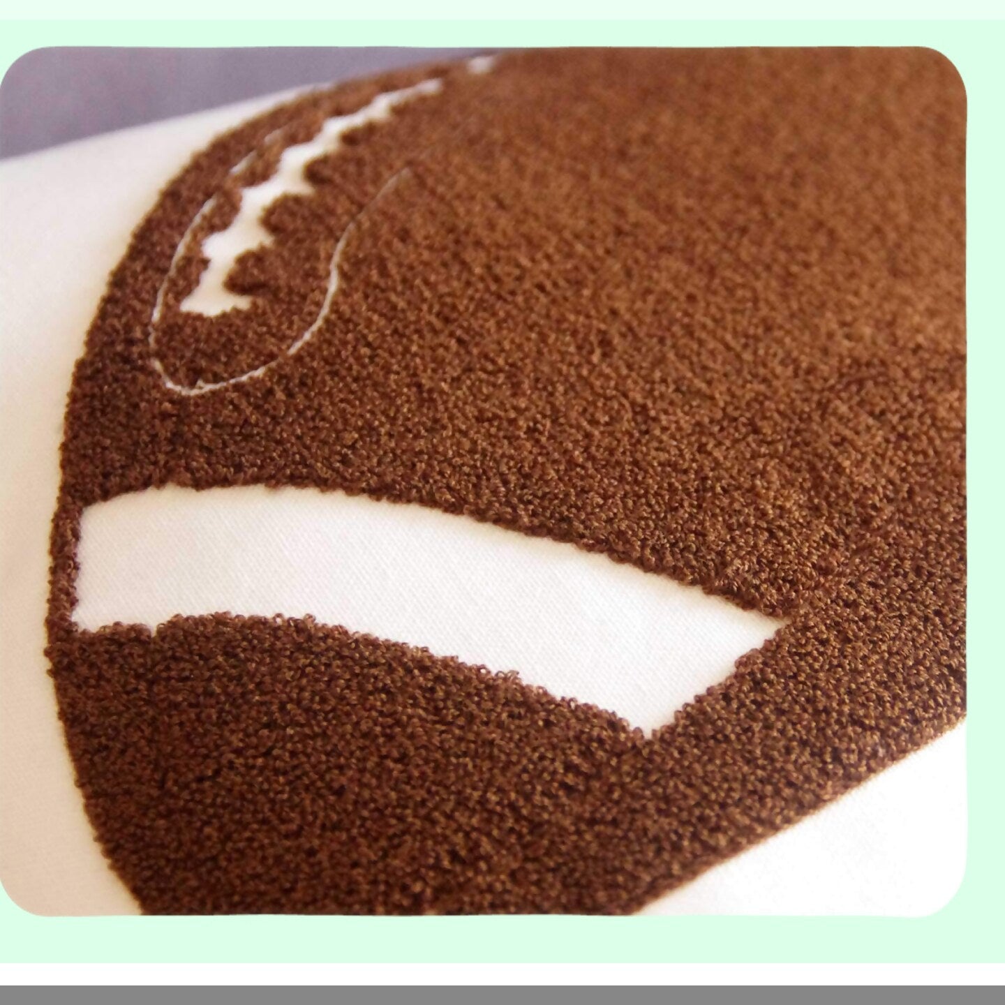 Touchdown Embroidered Canvas Pillow Cover - 18" Square Decorative Football Throw Pillow Case with Touchdown Pattern - Cover Only