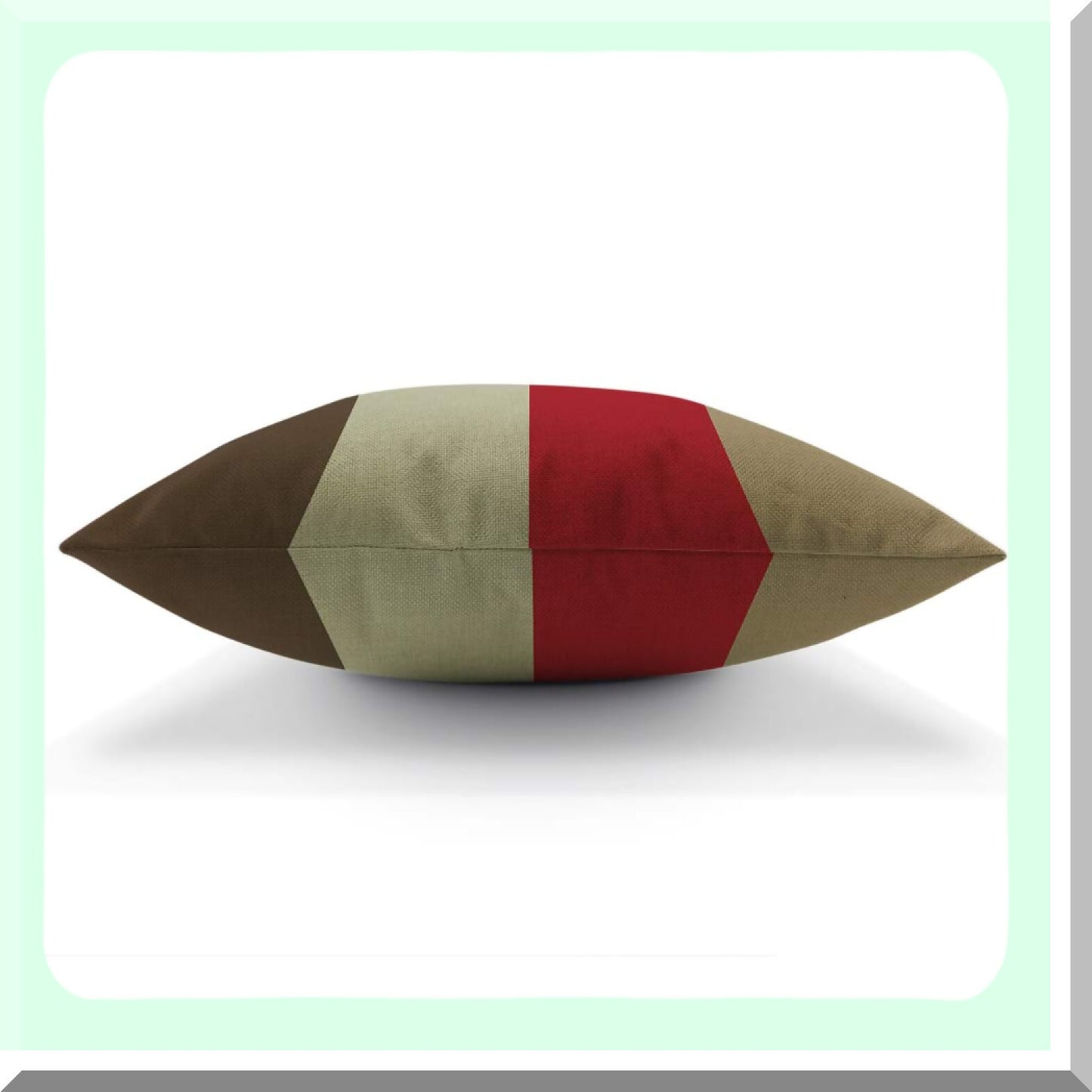 Striped Dad's Den Pillow Cover - 18x18 Throw Pillow Case for Father's Day Home Decor - Red Brown Cream Cushion Cover - Cotton Linen Square Pillow