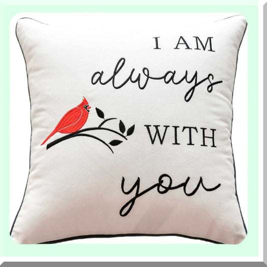 Cardinal Comfort Memorial Pillow Cover - Sympathy Gift for Loss of Loved One - Condolence Gift - Red Cardinal Throw Pillow Cover 18 x 18 Inches