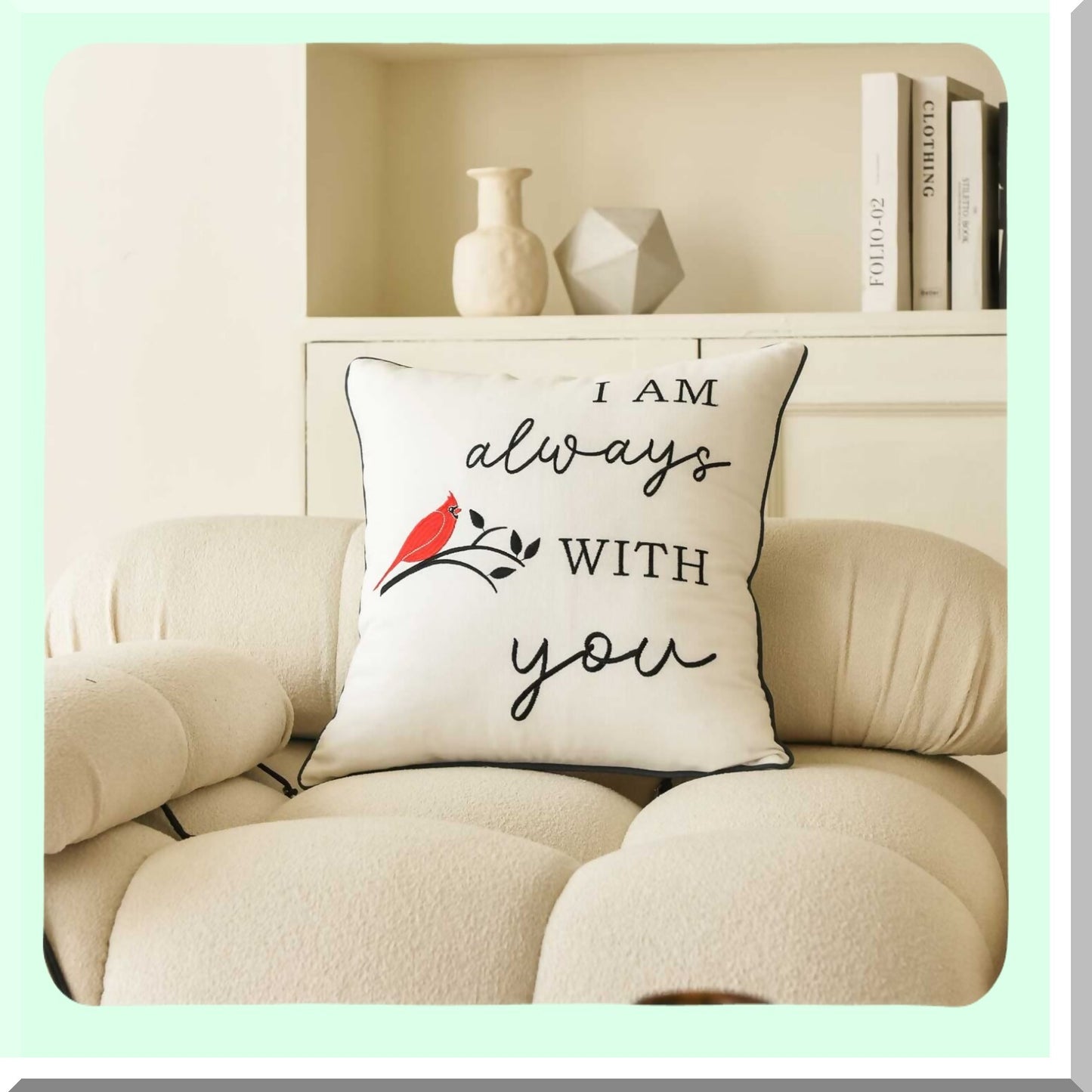 Cardinal Comfort Memorial Pillow Cover - Sympathy Gift for Loss of Loved One - Condolence Gift - Red Cardinal Throw Pillow Cover 18 x 18 Inches