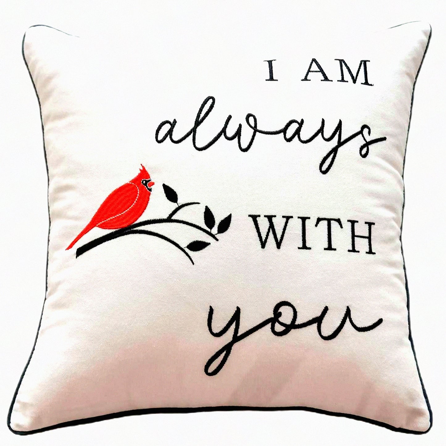 Cardinal Comfort Memorial Pillow Cover - Sympathy Gift for Loss of Loved One - Condolence Gift - Red Cardinal Throw Pillow Cover 18 x 18 Inches