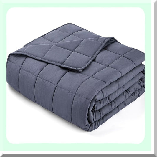CalmRest 15lb Cooling Weighted Blanket - Twin Size, Breathable & Machine Washable, Perfect for Adults 140-160 lbs