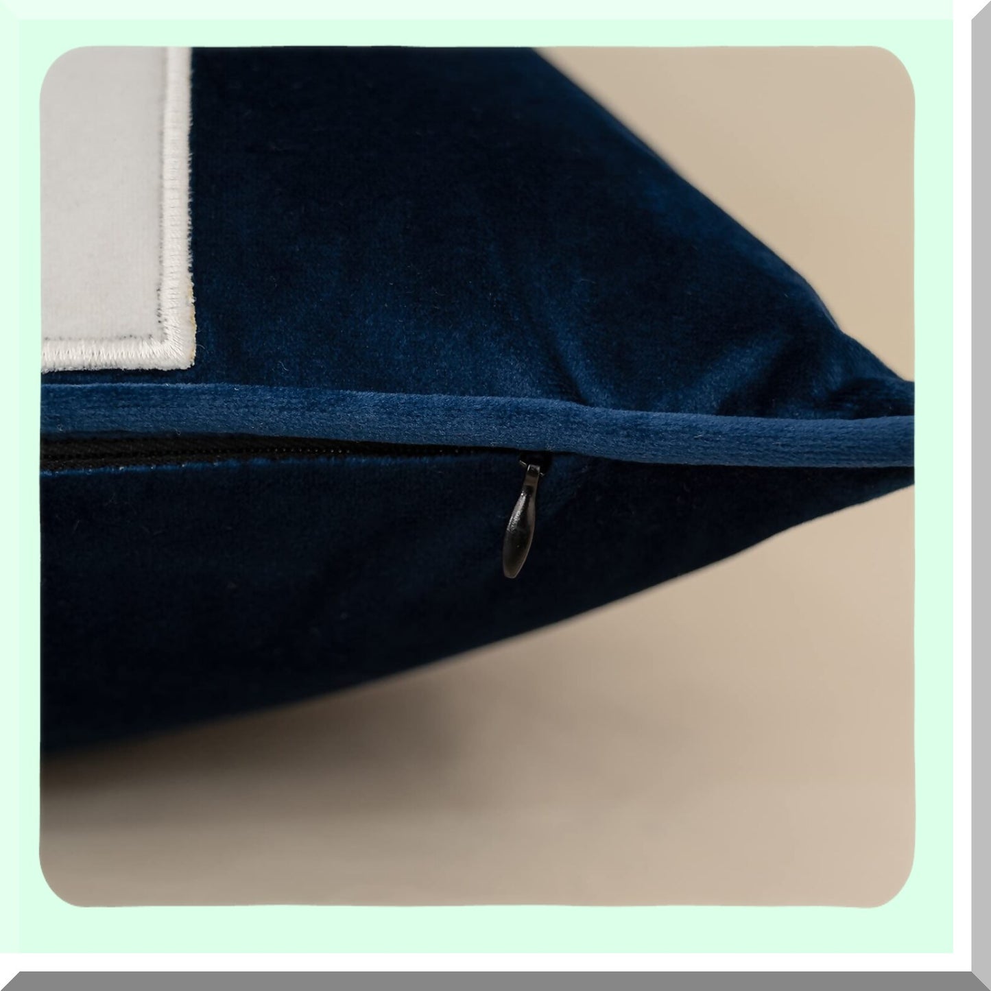 Navy Blue Striped Velvet Patchwork Pillowcase - Modern Decorative Cushion Cover for Sofa Couch & Bedroom - 18x18 Inch Home Decor Accent