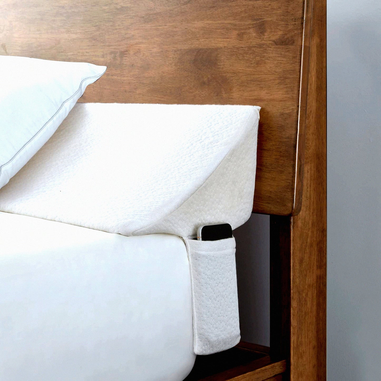 SleepWell GapGuard - Queen Size Bed Wedge Pillow for Headboard Gap Filler & Backrest Support - White 60"x10"x6" - Fill The Gap for Better Sleep!