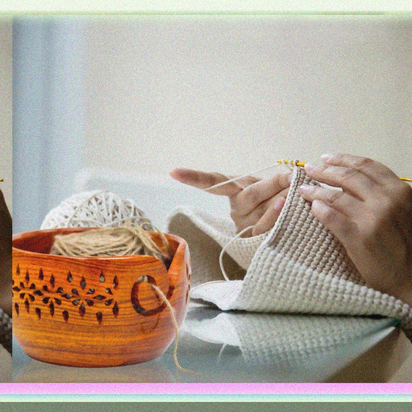 Rosewood Wooden Yarn Storage Bowl Medium