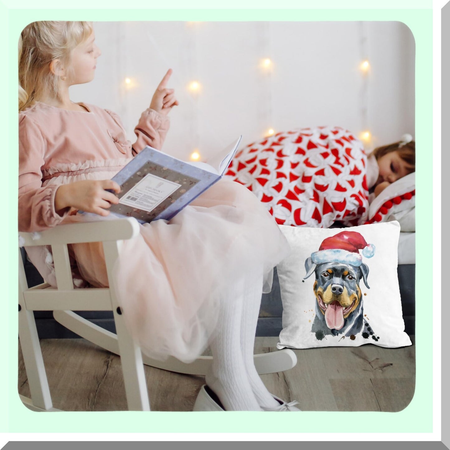 Rottweiler Love Decorative Pillow Cover - 18x18 Inch Dog Themed Cushion for Home Bedroom Living Room - Ideal Gift for Dog Lovers and Rottweiler Moms