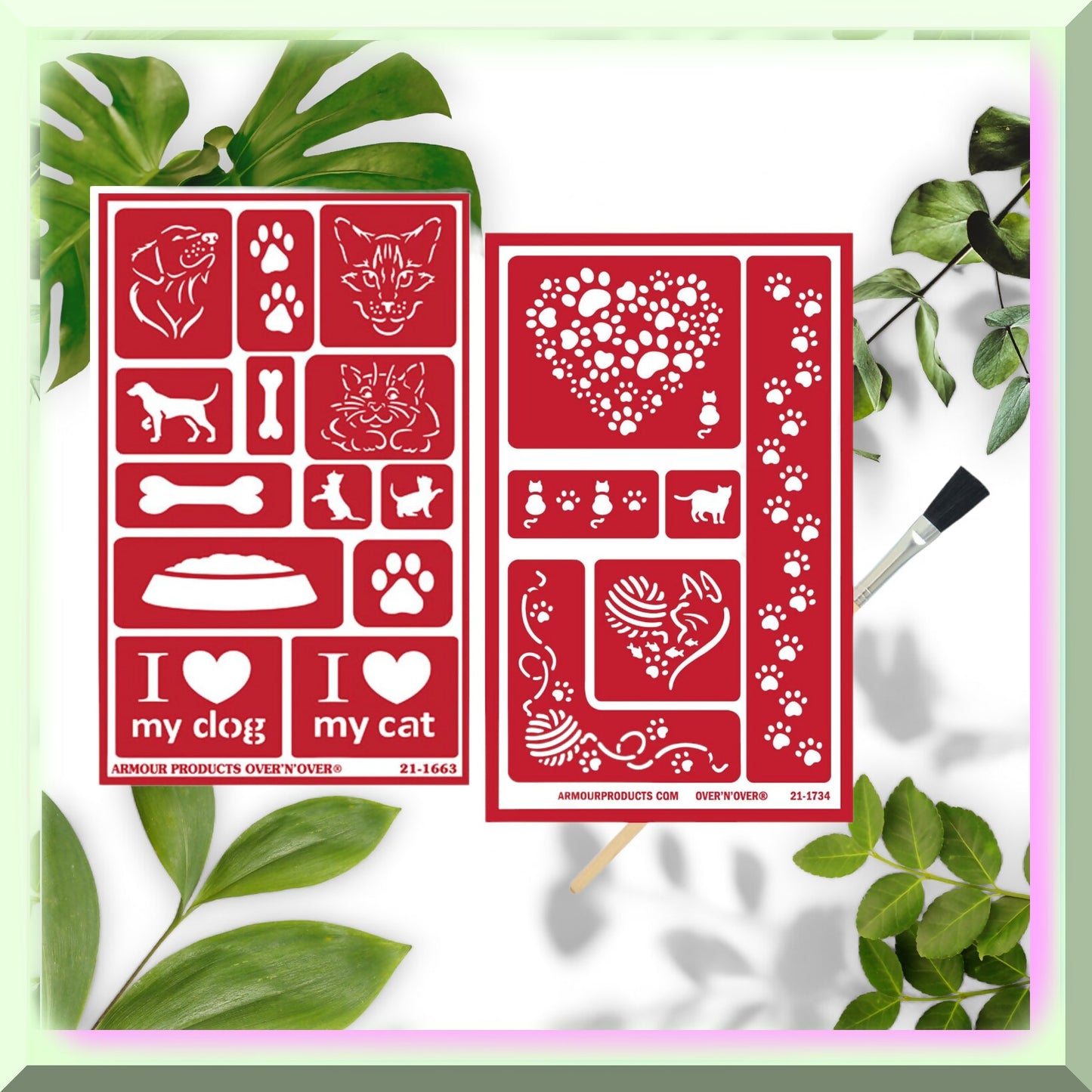 Reusable Kitty & Puppy Etching Template Set