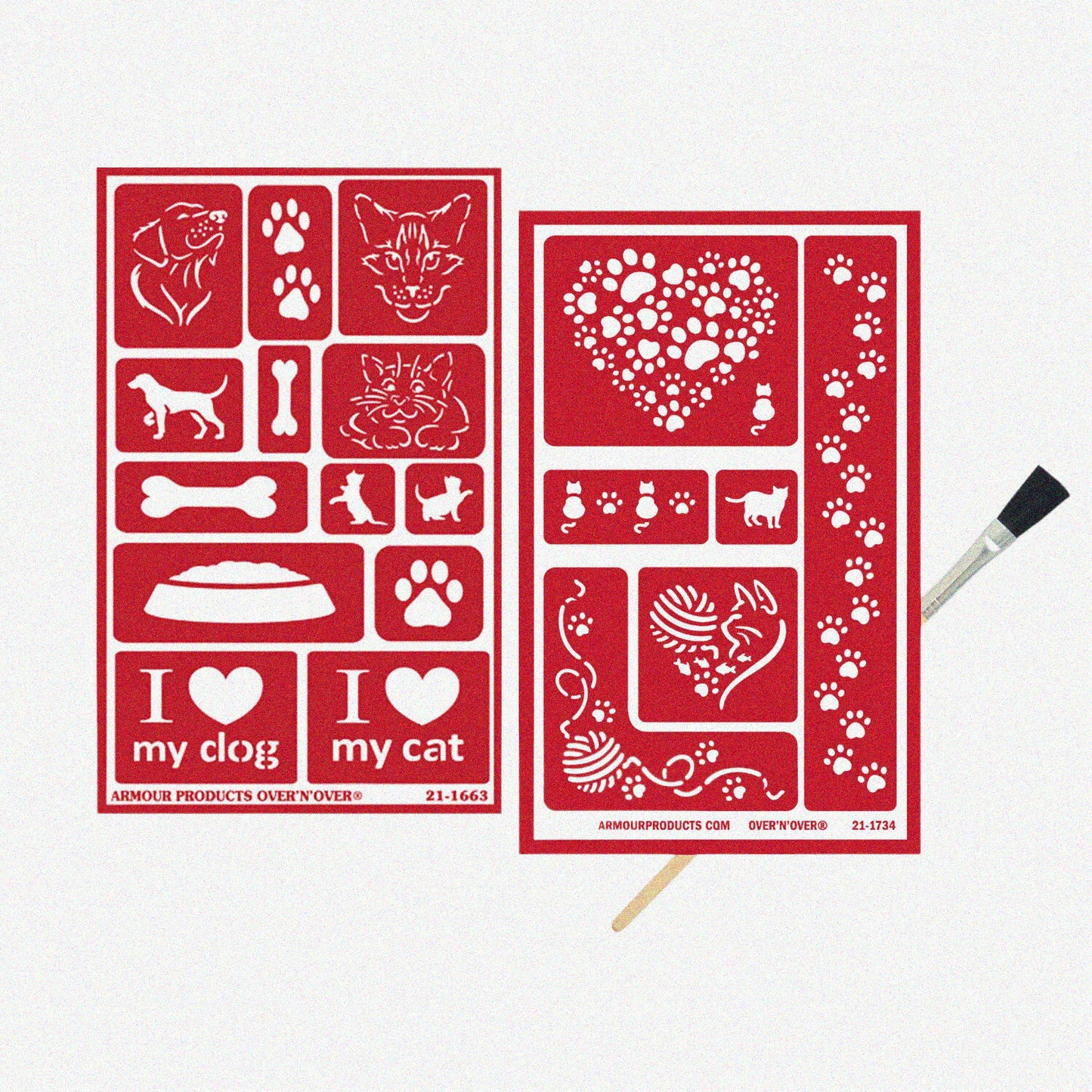 Reusable Kitty & Puppy Etching Template Set