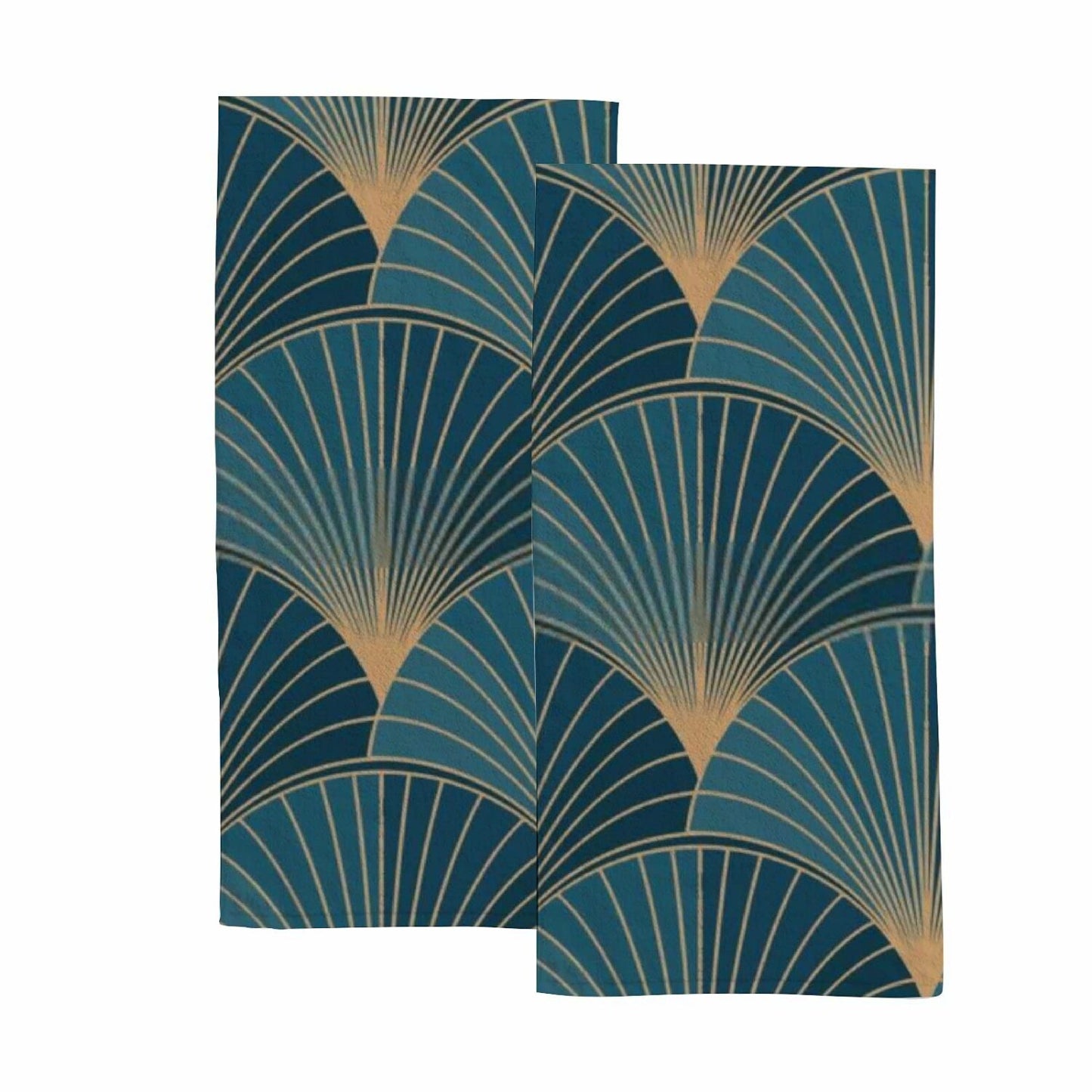 Microfiber Hand Towels Set of 2 Blue 30x15 Inch