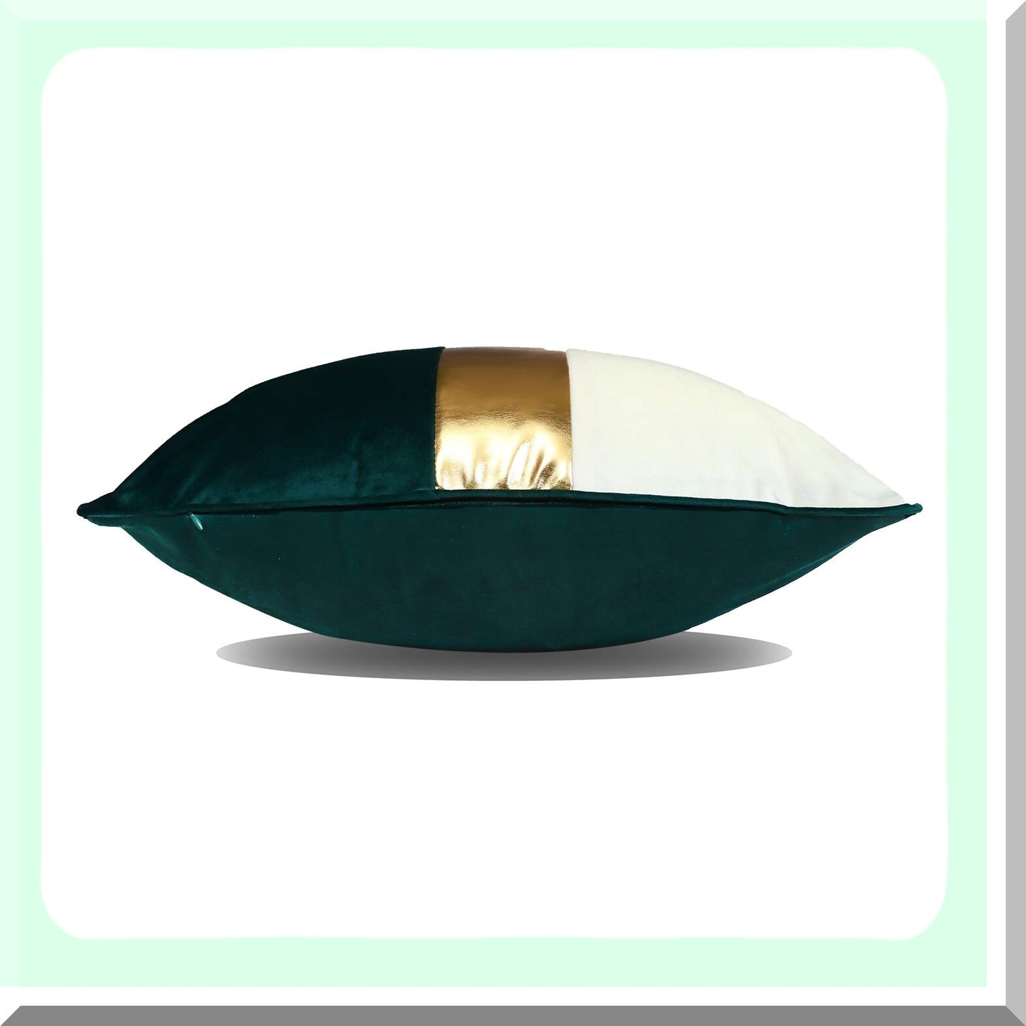 Luxury Patchwork Velvet Throw Pillow Set - Teal Beige Gold Cushion Cover - Modern Home Decor for Living Room, Bedroom, Car - 20x20 Inch Set of 2