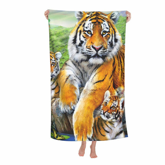 Tiger Beach Towel Forest Microfiber Quick Dry Sandproof 50"