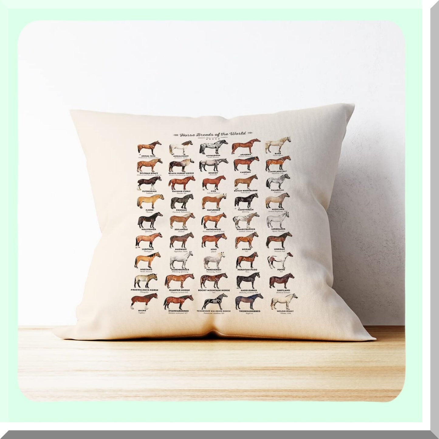 Horse Haven Linen Pillow Cover Set - 18x18 Decorative Cushion for Girls Room, Equestrian Theme Bedroom Decor, Horse Lover Gift, Soft and Cozy