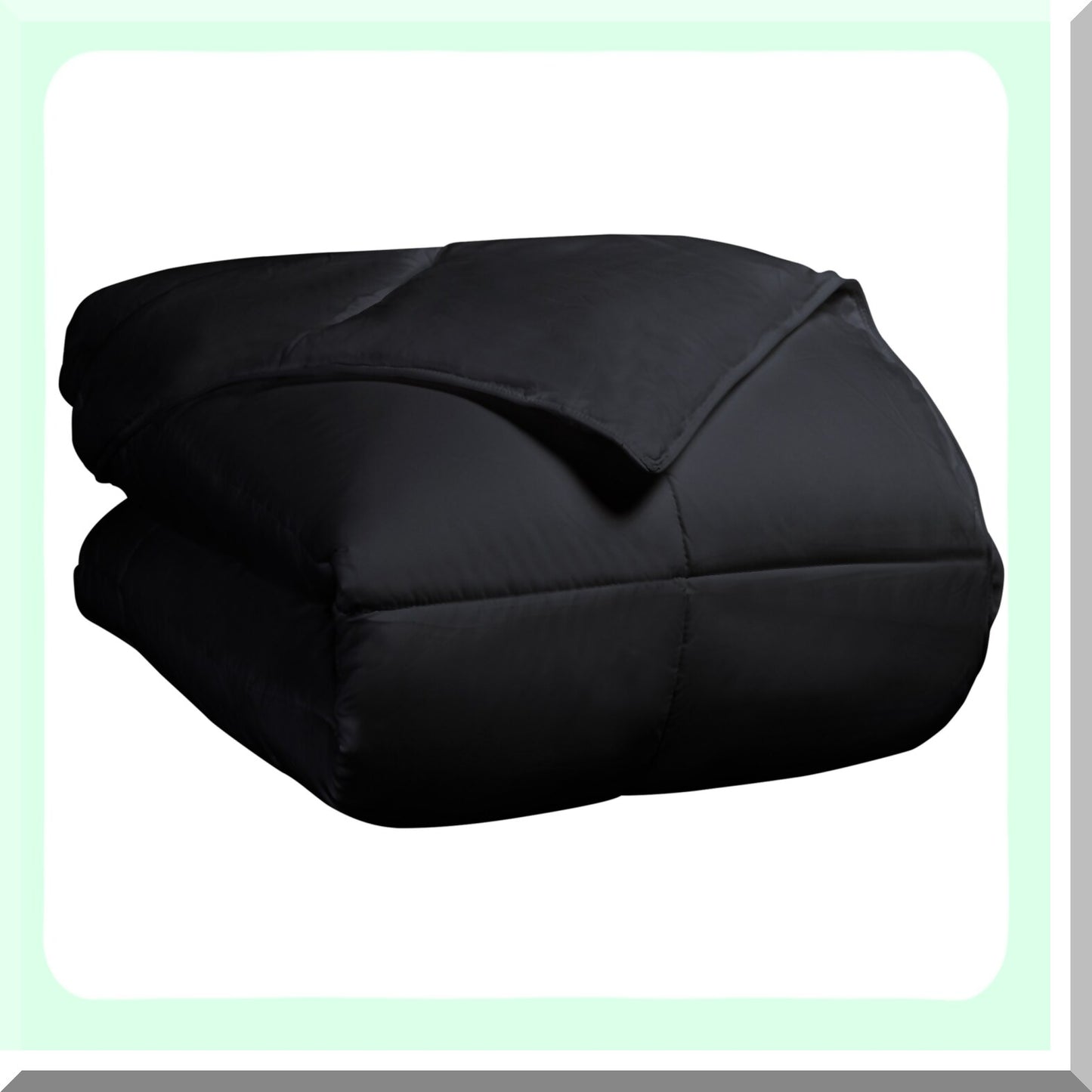 CozyPlush Lightweight Reversible Comforter - All-Season Duvet Insert with Box Quilt Design, Oversized Bedding for California Black Beds - Decorative & Fluffy