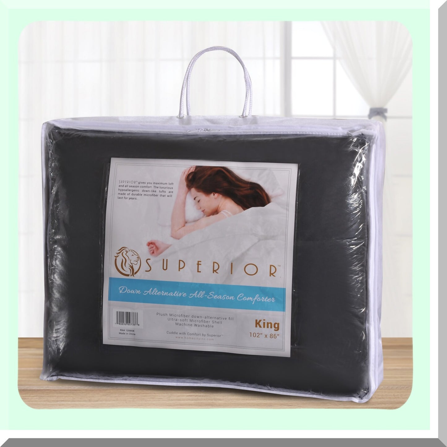 CozyPlush Lightweight Reversible Comforter - All-Season Duvet Insert with Box Quilt Design, Oversized Bedding for California Black Beds - Decorative & Fluffy