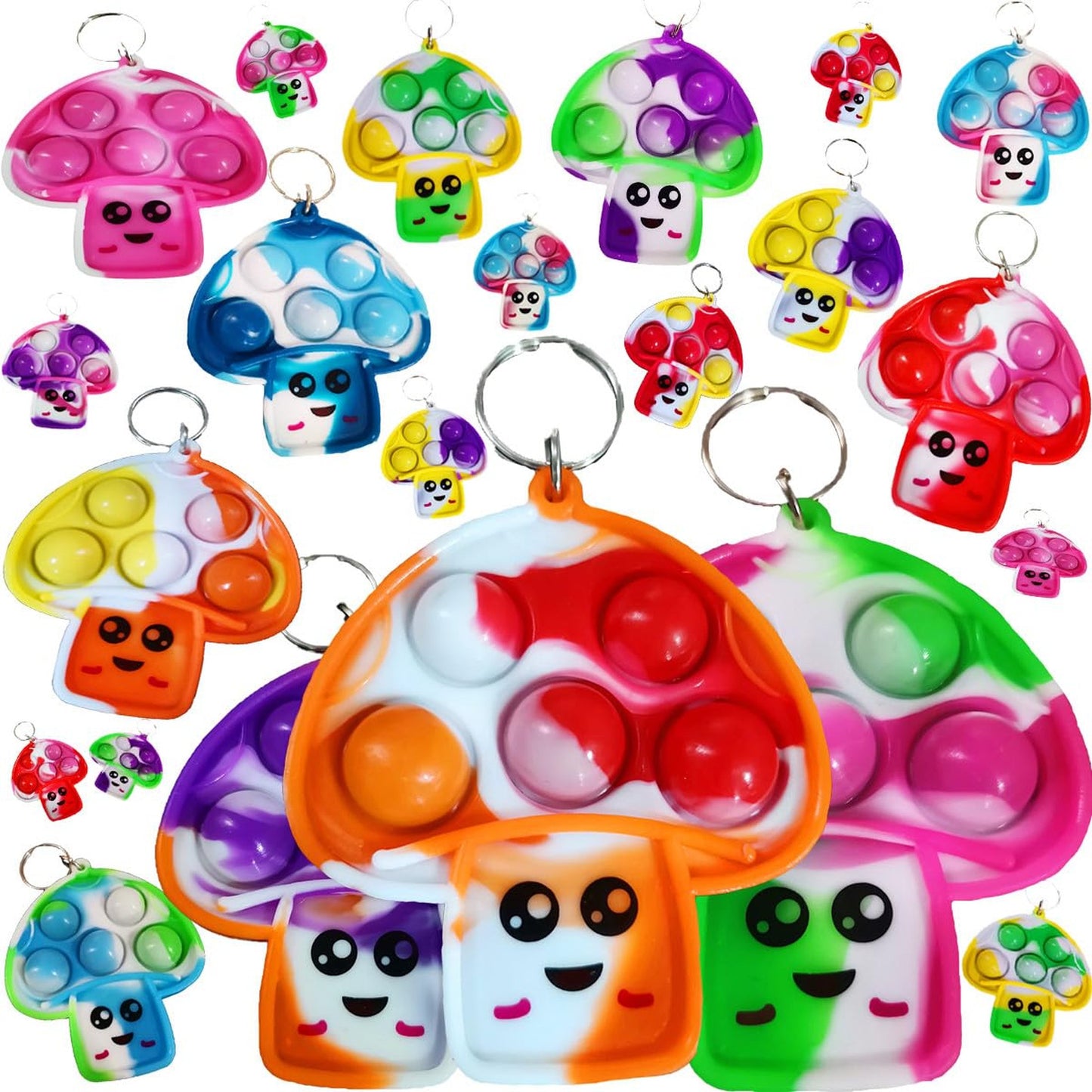 30 Pack Mini Mushroom Fidget Bubble Toys for Kids