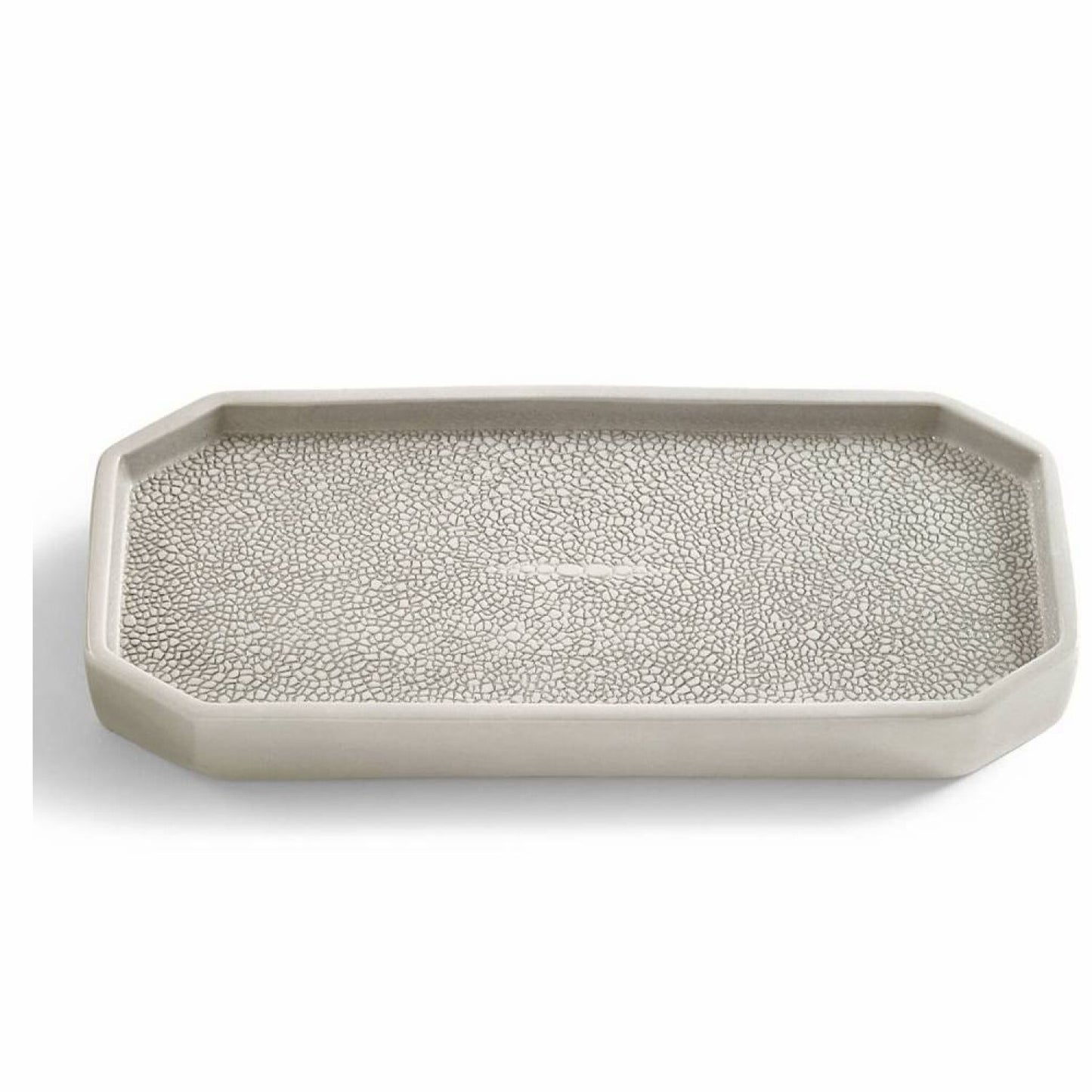 Shagreen Porcelain Bath Accessories Tray Grey