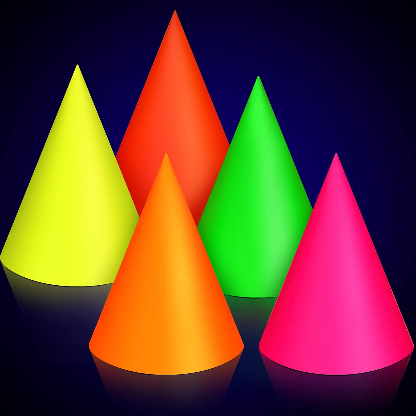 15 Pieces Neon Glow Party Hats for Birthdays and Events