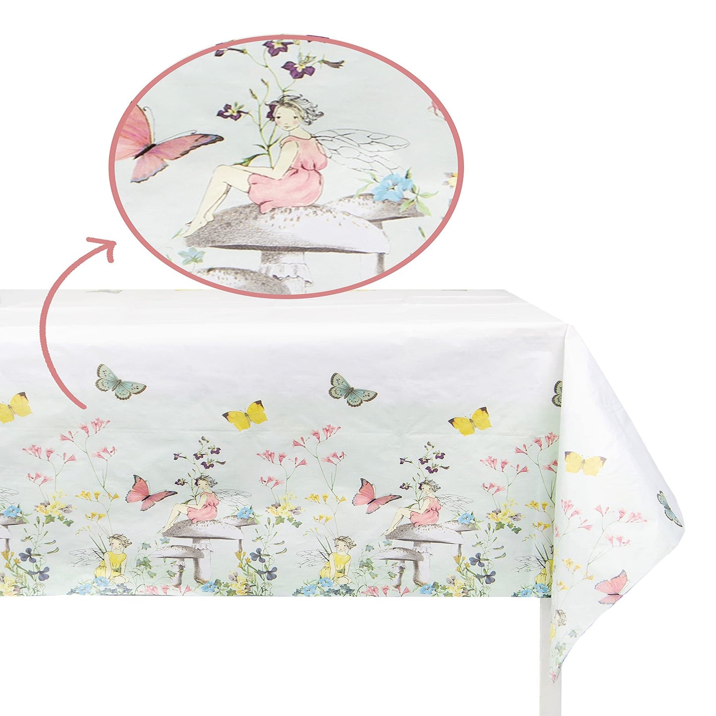 Mint Green Fairy Table Cover for Kids' Parties