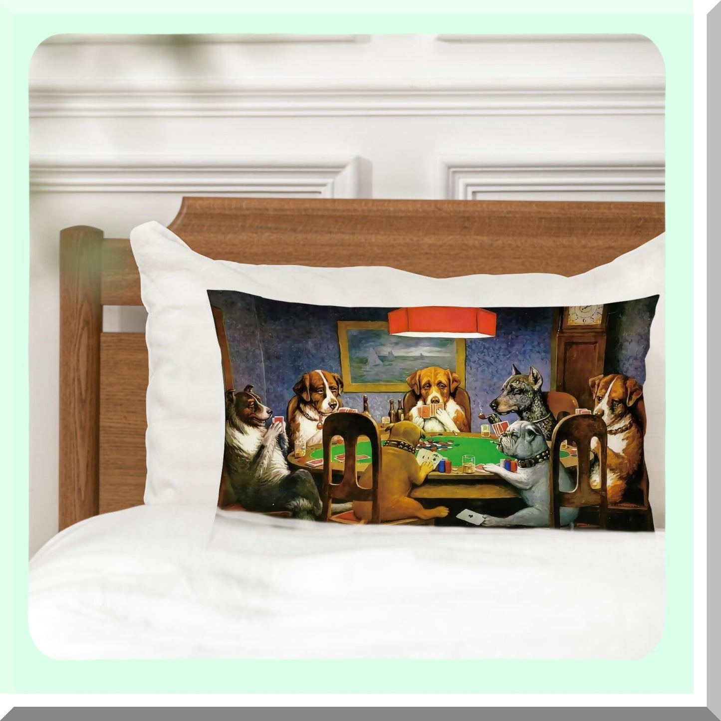 Funny Poker Pups Pillow Covers - Set of 2 | 12x20 Throw Pillow Covers | Decorative Dog Pillows for Bed | Unique Dog Gifts for Women | Poker Dogs Theme