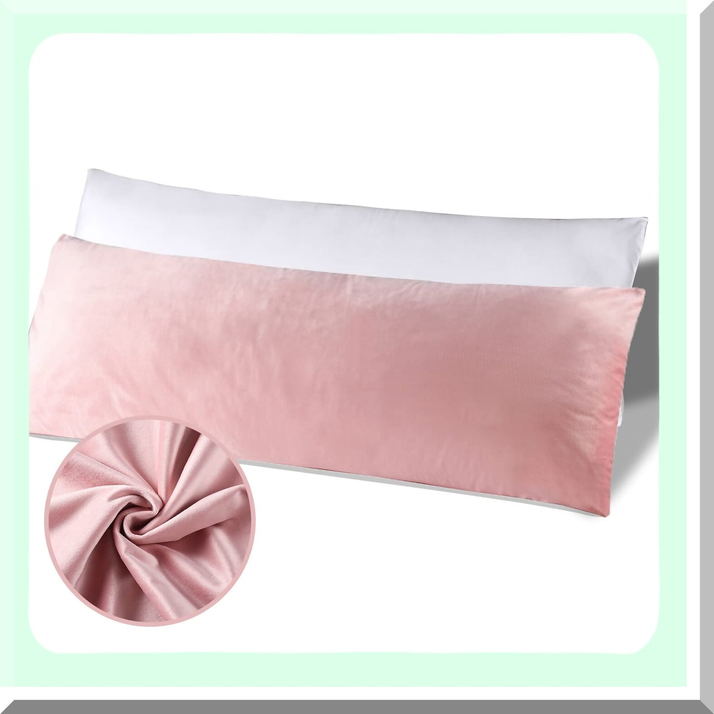 Pink Dream Comfort Body Pillow - 20 x 54 Inch, Long Sleeping Pillow for Adults, Big Bed Pillow, Cuddly Large Velvet Body Pillow