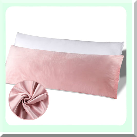 Pink Dream Comfort Body Pillow - 20 x 54 Inch, Long Sleeping Pillow for Adults, Big Bed Pillow, Cuddly Large Velvet Body Pillow