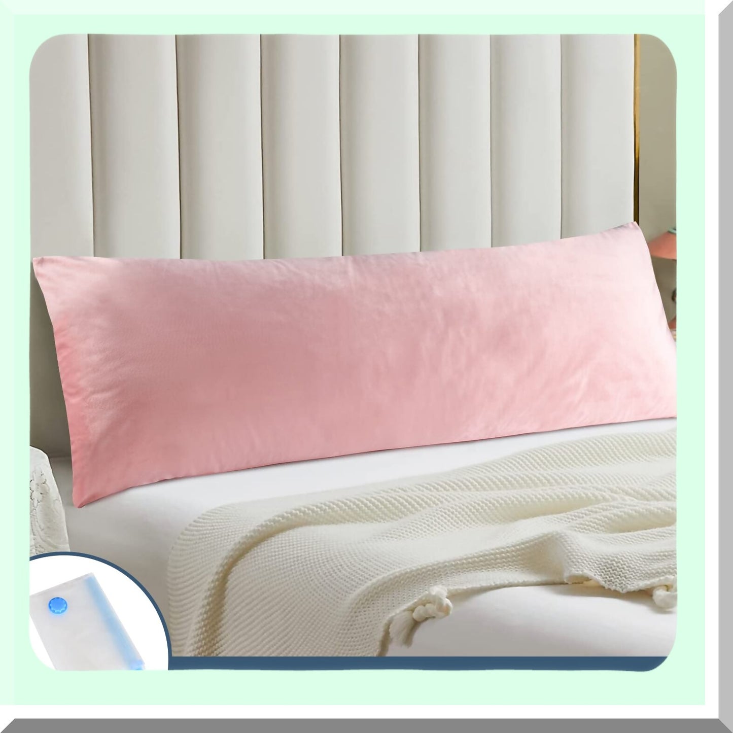 Pink Dream Comfort Body Pillow - 20 x 54 Inch, Long Sleeping Pillow for Adults, Big Bed Pillow, Cuddly Large Velvet Body Pillow