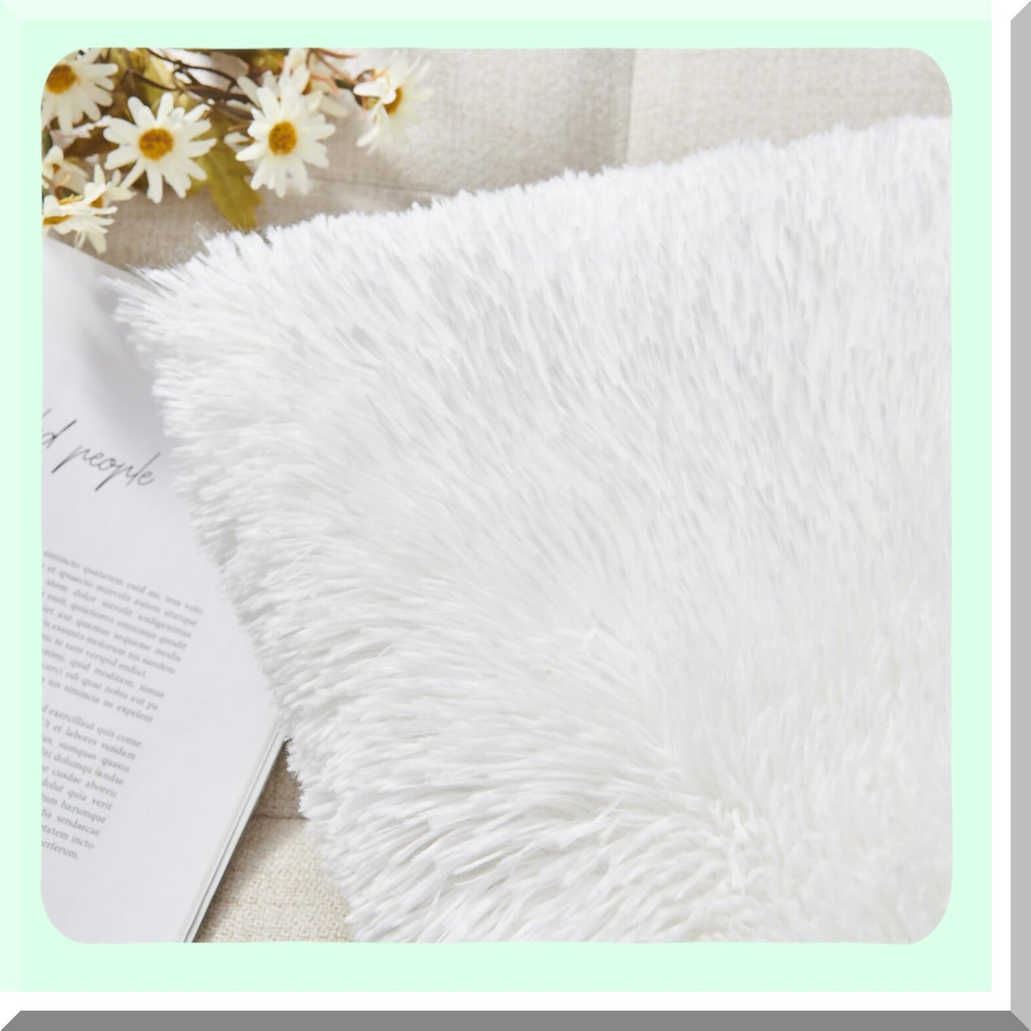 Plush Comfort Fleece Pillowcase Set - Soft Decorative Throw Pillow Covers, 18x18 Inch, White, Luxury Cushion Cover, Pack of 2