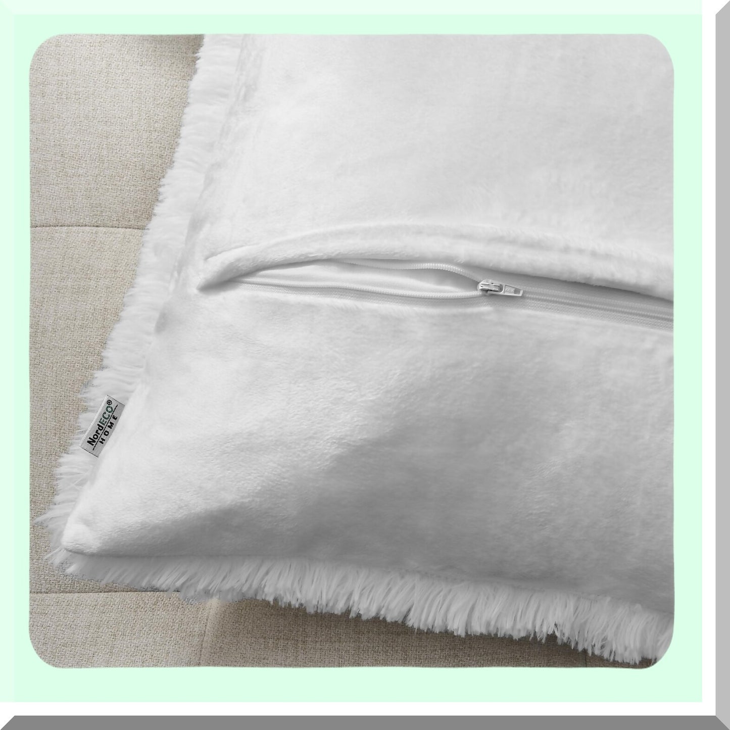 Plush Comfort Fleece Pillowcase Set - Soft Decorative Throw Pillow Covers, 18x18 Inch, White, Luxury Cushion Cover, Pack of 2
