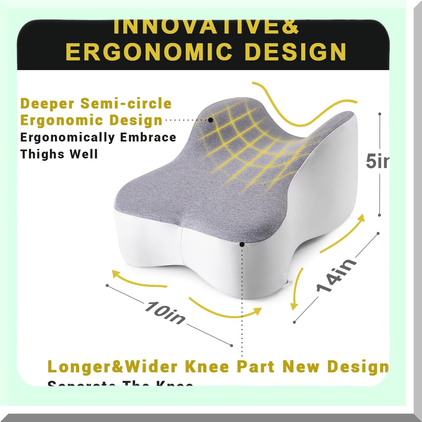 OrthoAlign Knee Support Pillow - Sciatica, Back, HIPS, Joints Pain Relief - Leg Pillow for Side Sleepers - Aligns Spine, Relieves Pressure - Thigh & Knee Support for Better Sleep