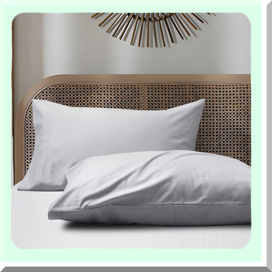 Luxury Cotton Sateen Pillowcase Set - Queen Size 800 Thread Count Breathable Pillow Covers - Soft Envelope Closure Pillow Cases - Grey 2 Pack