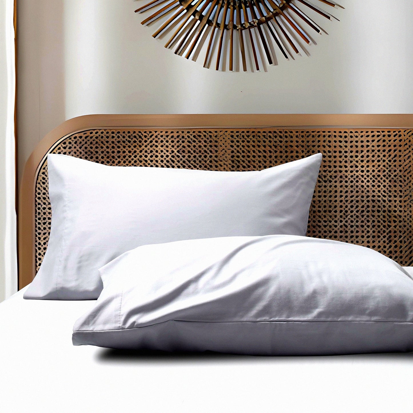 Luxury Cotton Sateen Pillowcase Set - Queen Size 800 Thread Count Breathable Pillow Covers - Soft Envelope Closure Pillow Cases - Grey 2 Pack