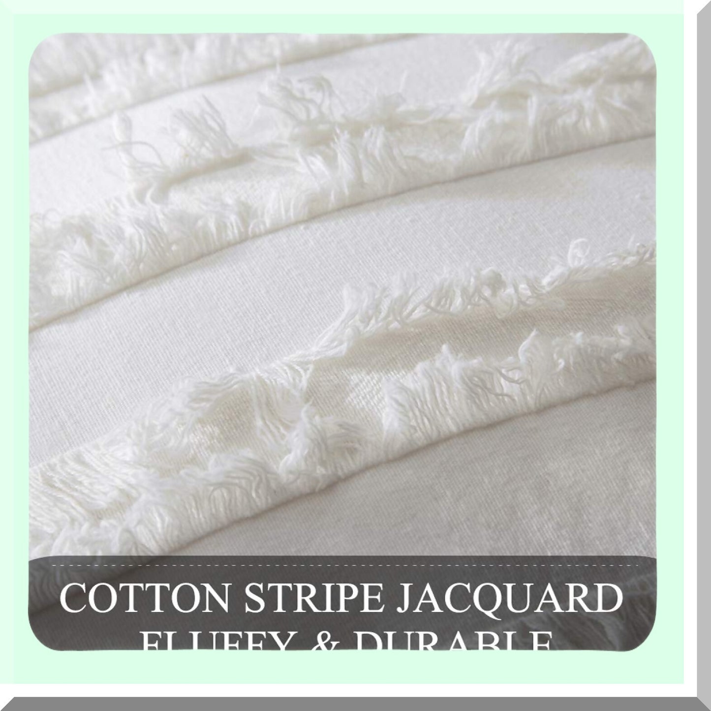 Boho Stripe Linen Pillow Covers - Set of 2 Decorative Jacquard Cushion Covers for Sofa Couch, Living Room, Bedroom - 18x18 Inch White