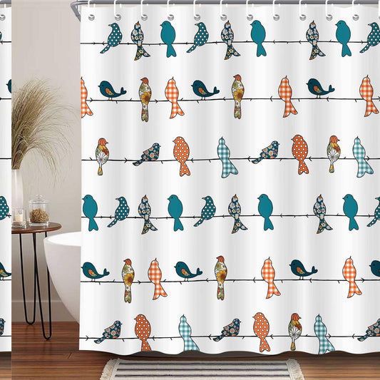 Cute Bird Shower Curtain 72x72 Inches
