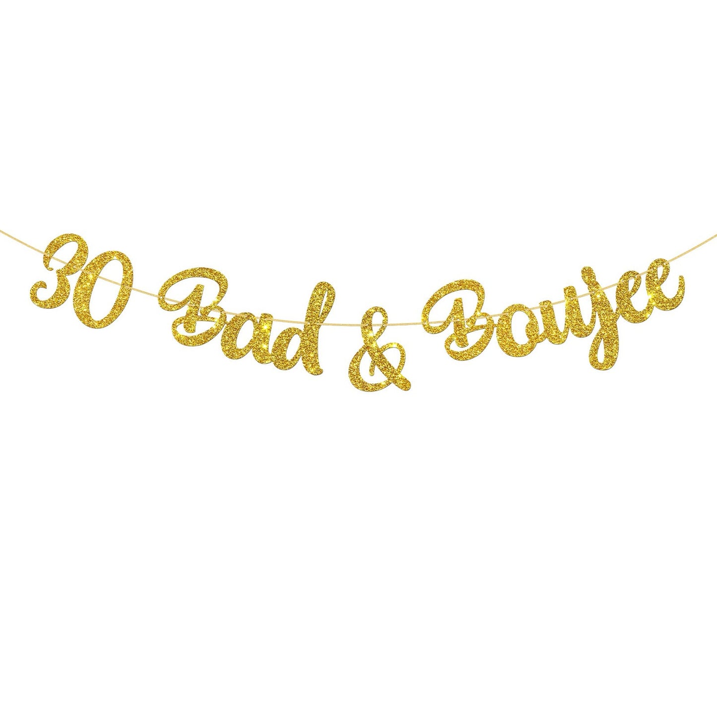 Gold Glitter 30th Birthday Bash Banner - Sparkling Anniversary Party Decorations for a Bad & Boujee Celebration! Perfect for a 30th Birthday or Bach Party!